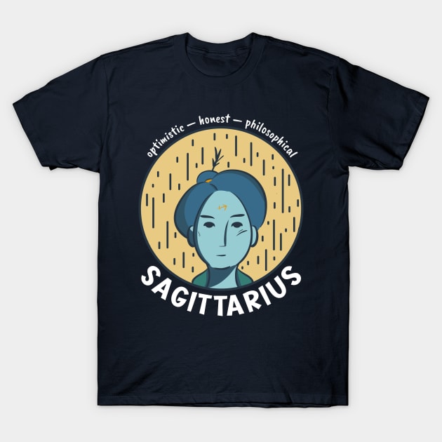 Sagittarius Zodiac Girl T-Shirt by Whimsical Frank